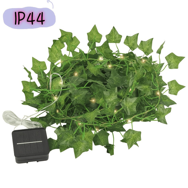 Guirlande Lumineuse Solaire Lierre Plastique Vert 7 m – 50 LED, 8 Modes, Extérieur