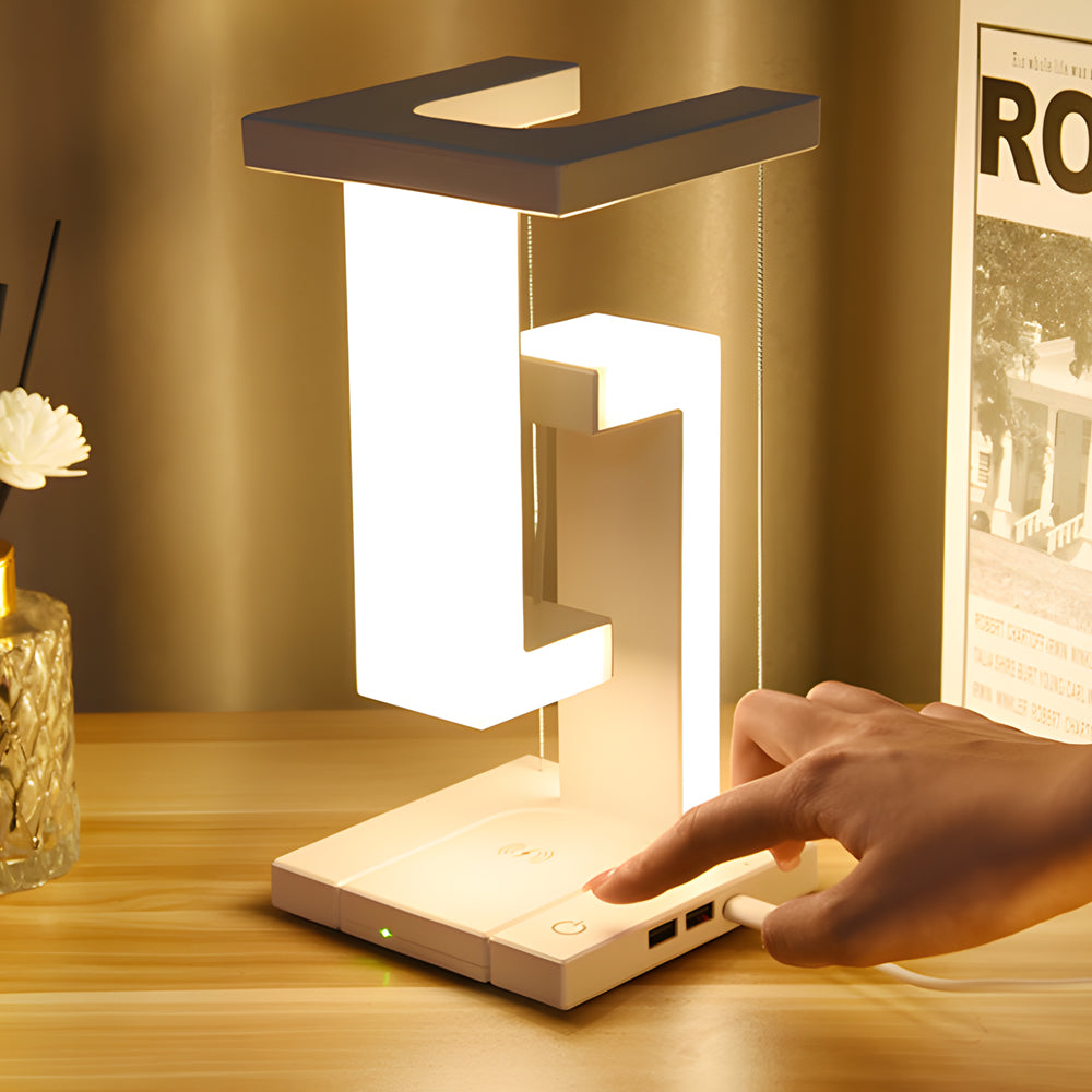EclipseLite – Lampe de table moderne flottante avec LED et charge sans fil