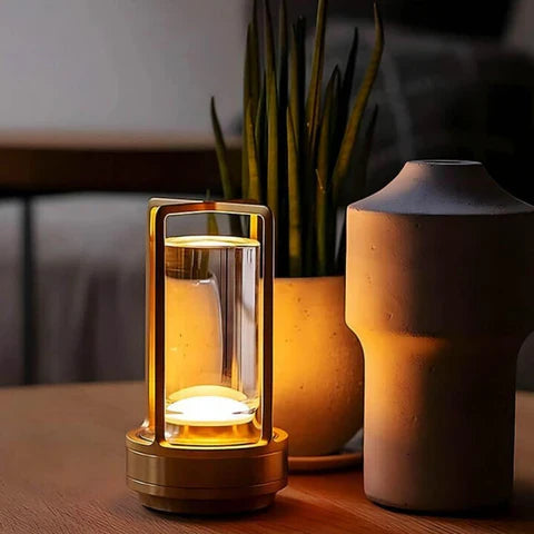 LumiCrysta – Lampe de table LED dimmable cristal poli, blanc, salon