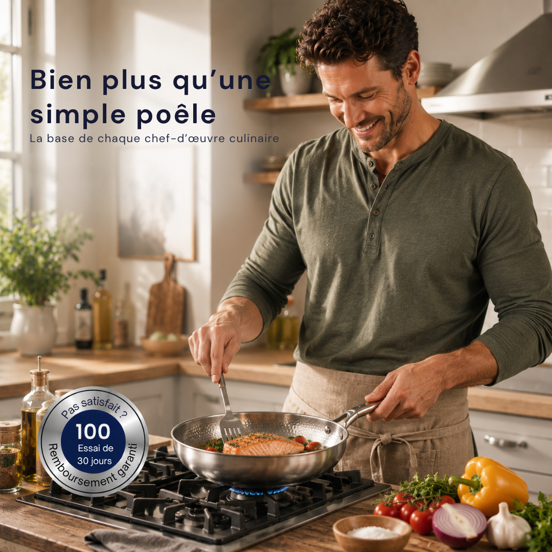 Poêle Profonde en Titane | 28cm, Compatible Induction