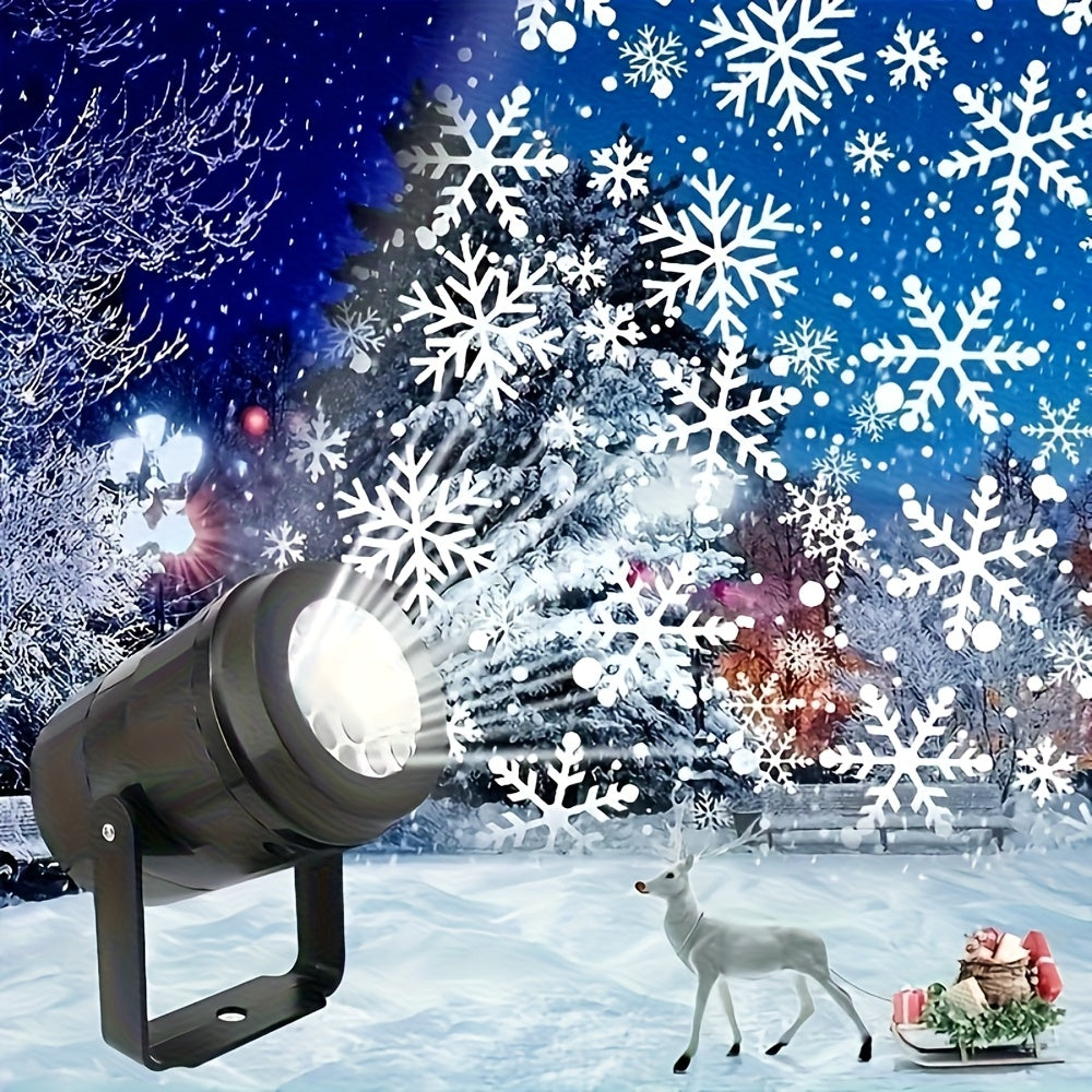 Lampe de projection de flocons de neige en plastique – Rotative, Fonctionnement USB, Inclinaison réglable