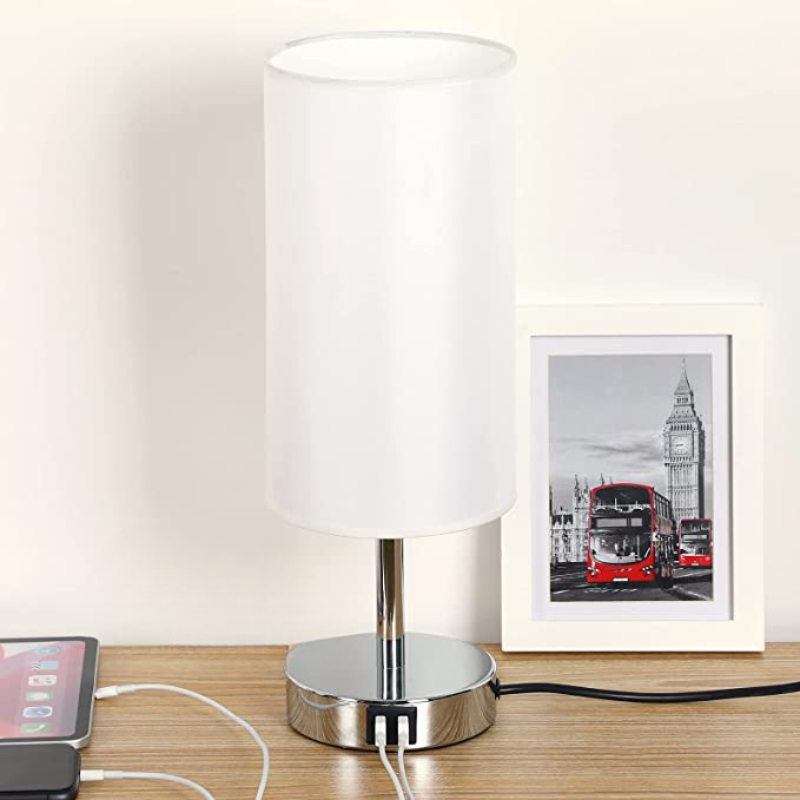 TouchEase – Lampe de Table Dimmable avec Ports USB