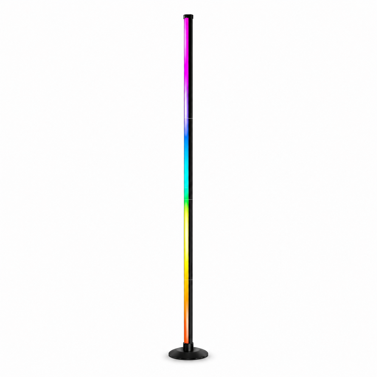 Lampadaire LED RGBIC Aluminium Noir 140 cm – Variateur, Contrôle App, Télécommande