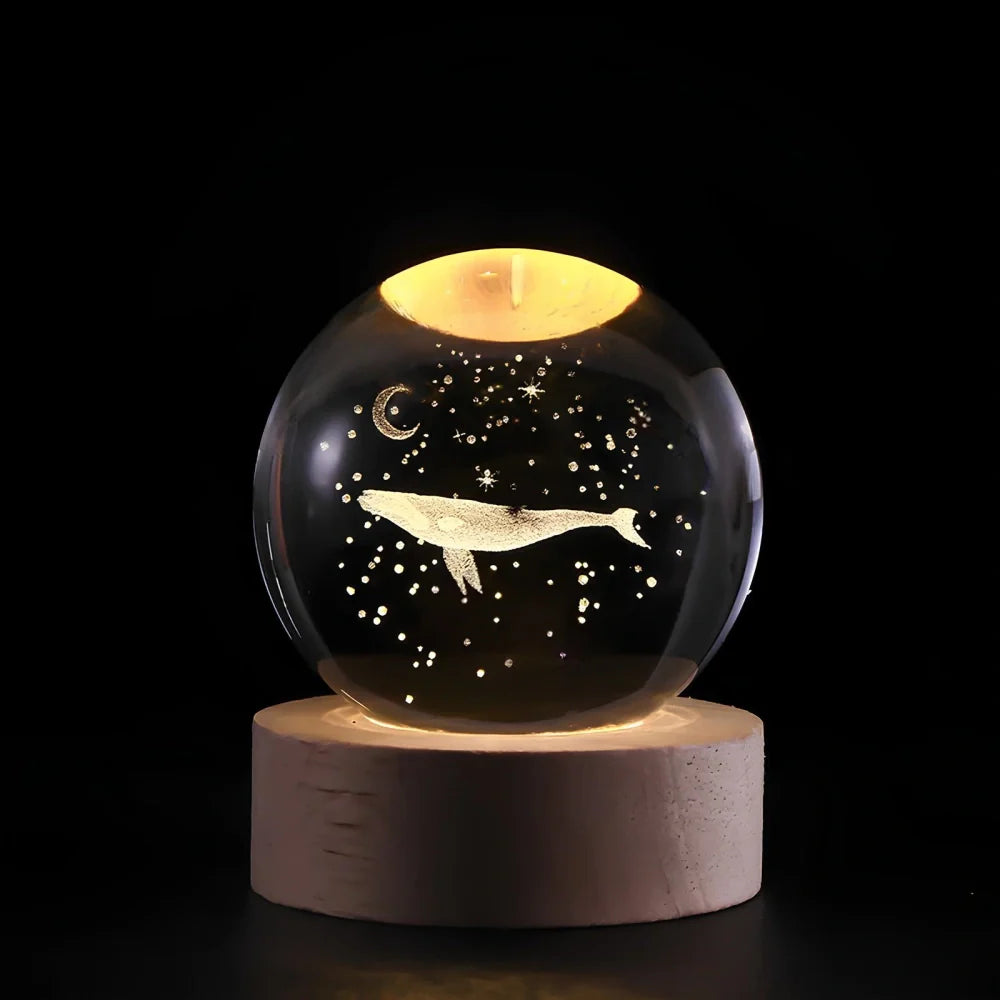 Boule Lumineuse Cristal – Lampe LED Colorée pour Chambre