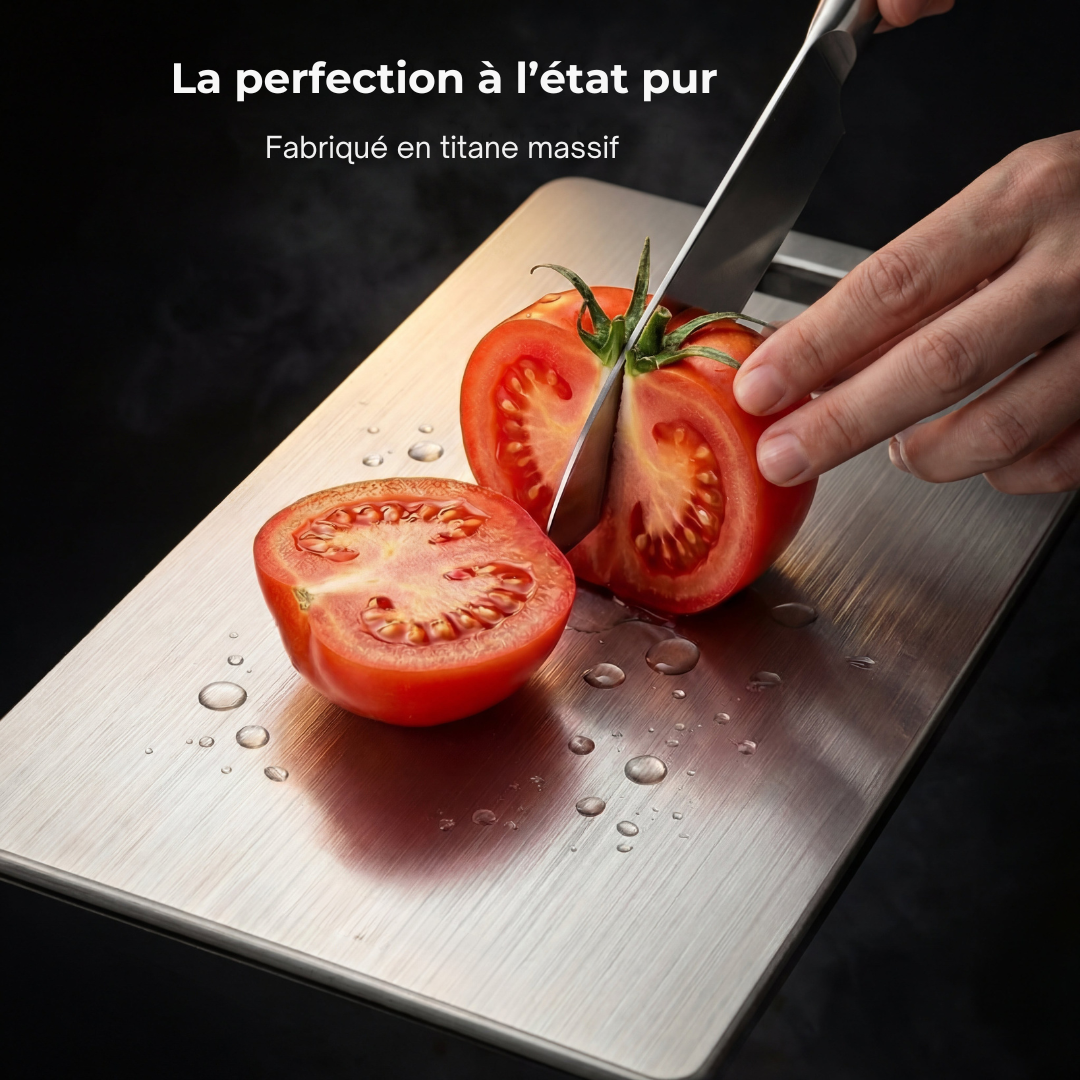 Planche à Découper | Titane Durable, Résistante aux Taches