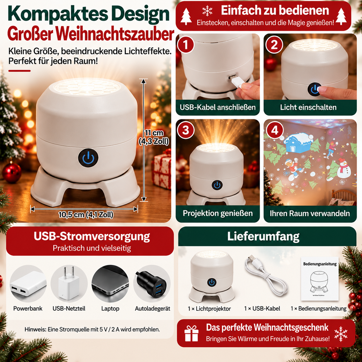 Projecteur de Noël pour Décoration Intérieure