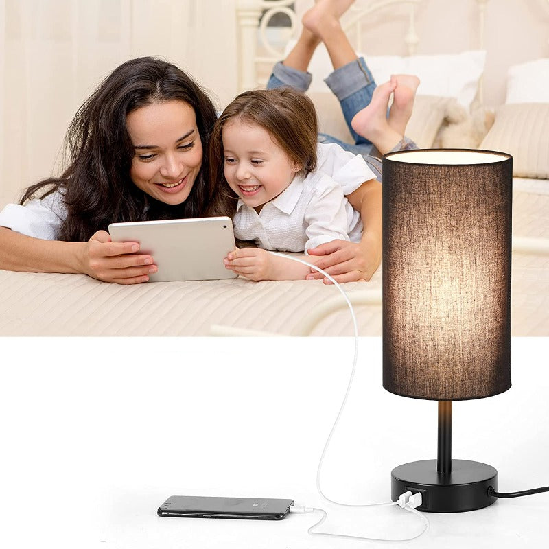 TouchEase – Lampe de Table Dimmable avec Ports USB
