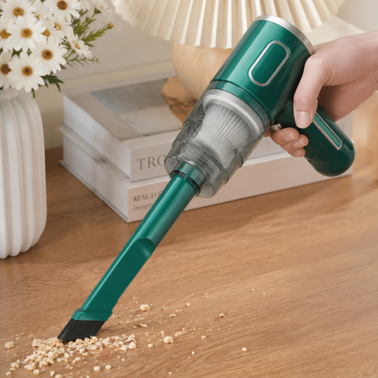 Aspirateur à Main Sans Fil ABS Noir 15 cm – Aspiration Puissante, Recharge USB, Multiusage