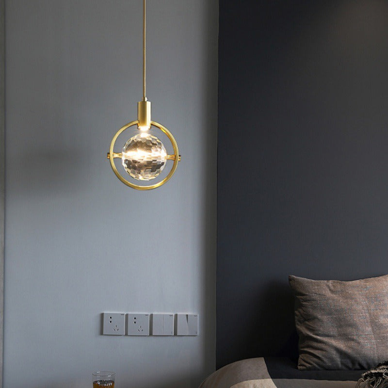 Celiora – Suspension LED Cristal Moderne Salon Blanc