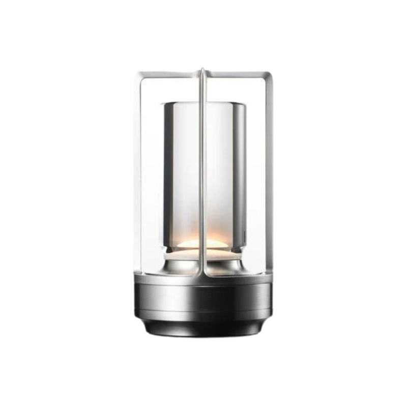 LumiCrysta – Lampe de table LED dimmable cristal poli, blanc, salon