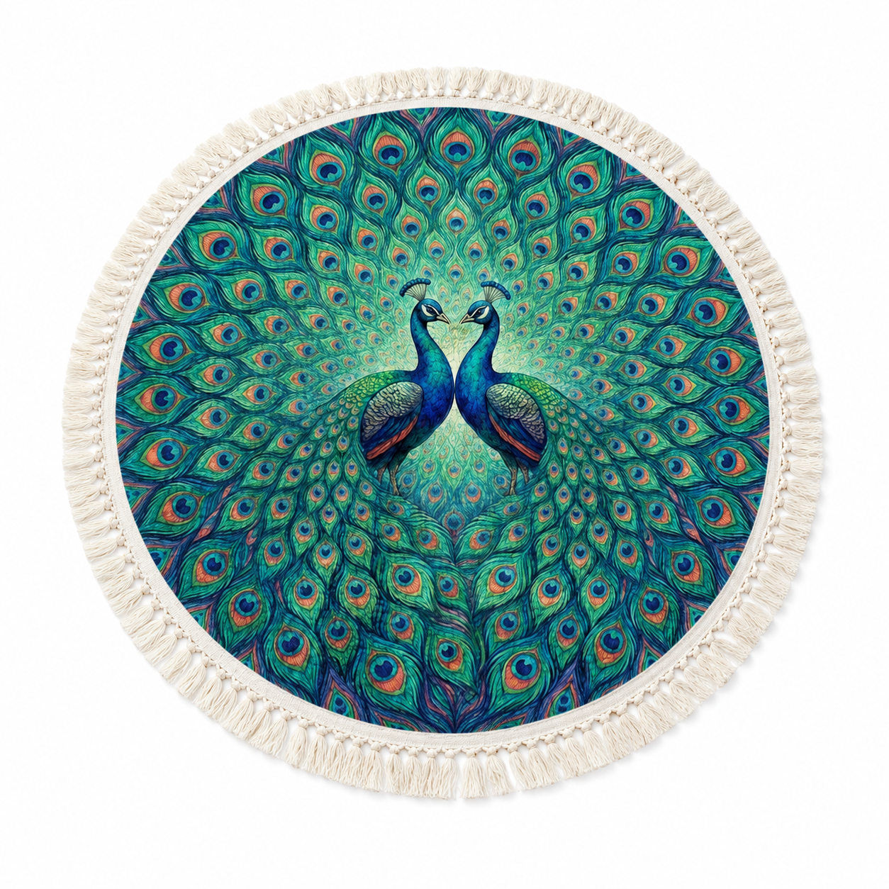 Serviette de Plage Ronde Éponge Bleu Ø150 cm – Séchage Rapide, Multi-Usage, Absorbante