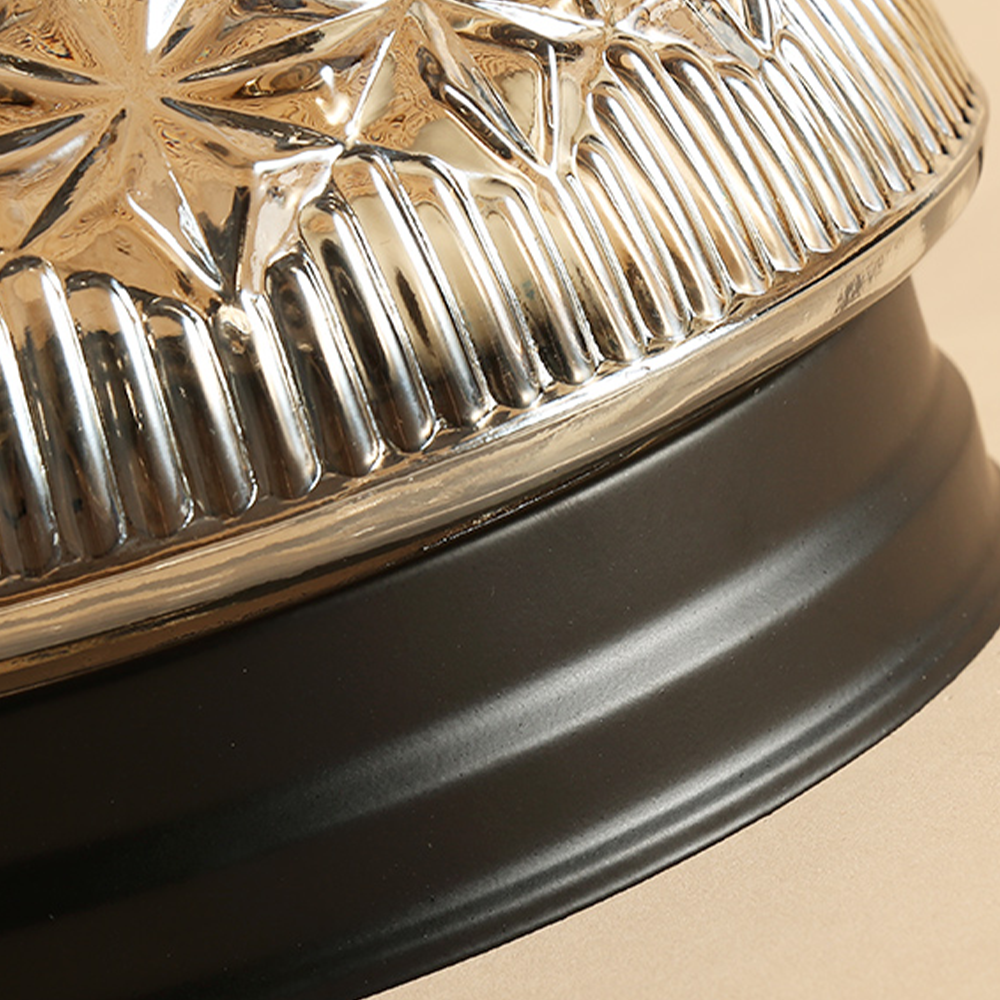 CrystalBreeze – Plafonnier en Verre Strié pour Chambre