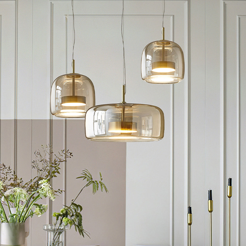 Orvian – Suspension LED Vintage Finition Dorée Salon