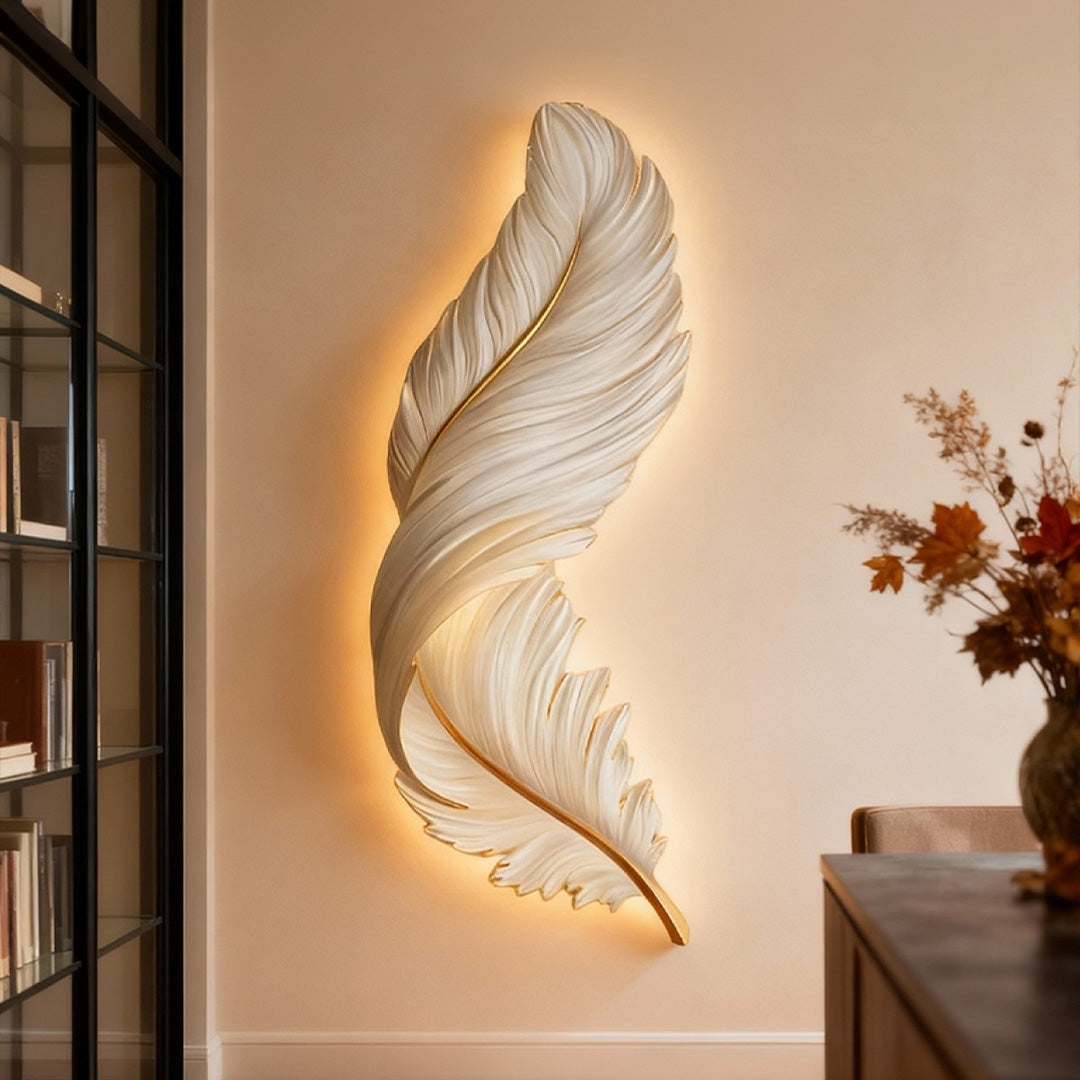 Applique Murale Design | Plumes, LED avec Télécommande USB 1