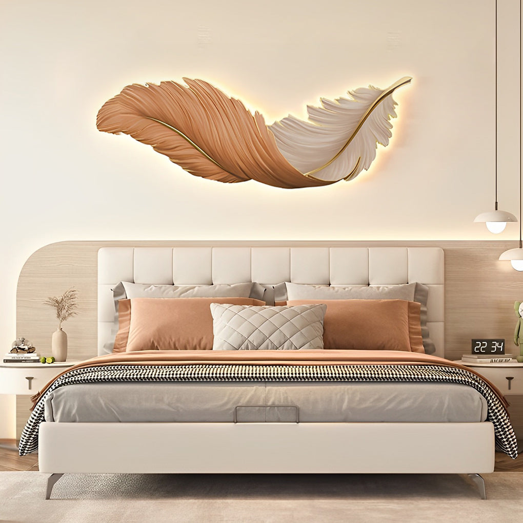 Applique Murale Design | Plumes, LED avec Télécommande USB 16