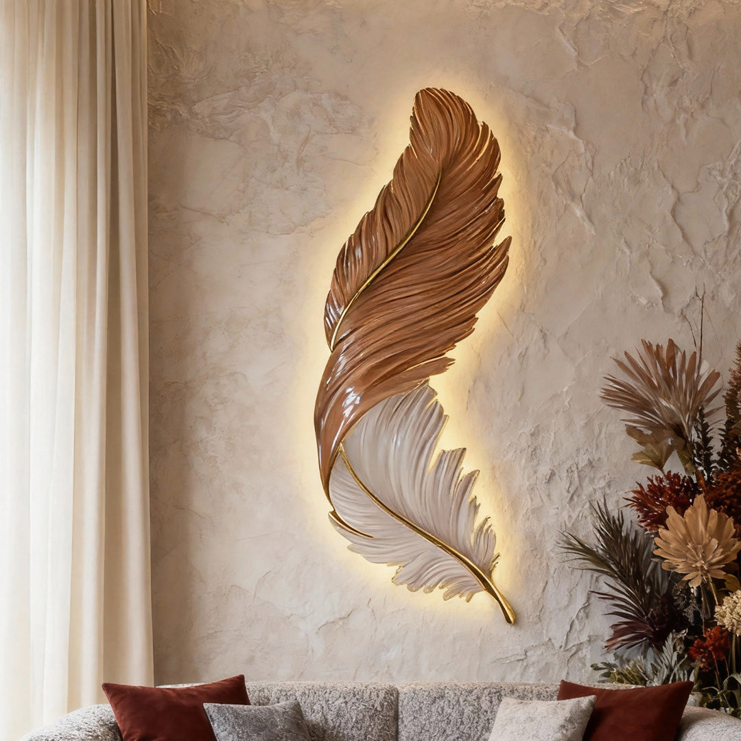 Applique Murale Design | Plumes, LED avec Télécommande USB 2