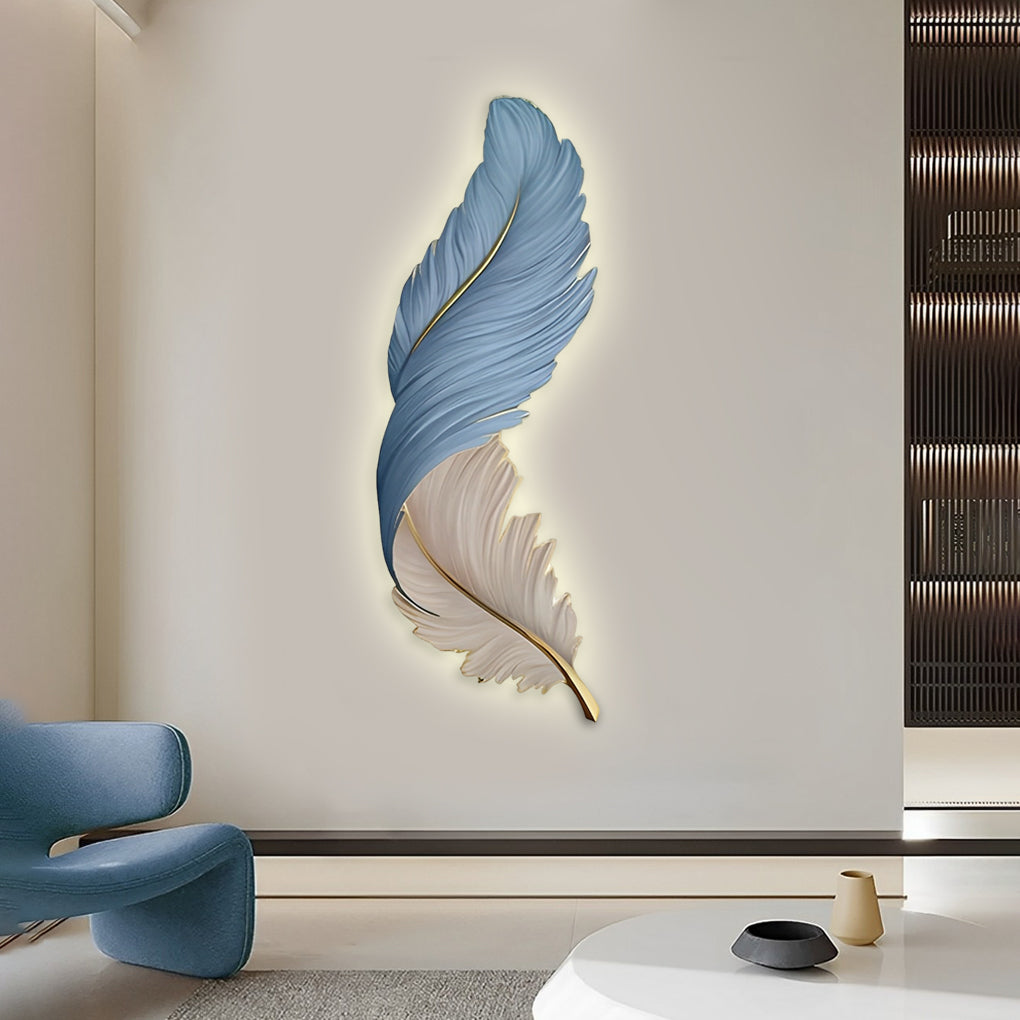 Applique Murale Design | Plumes, LED avec Télécommande USB 8