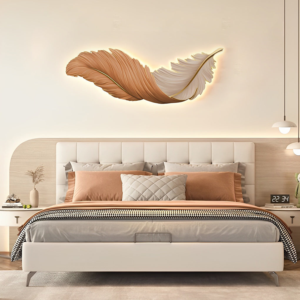 Applique Murale Design | Plumes, LED avec Télécommande USB 9