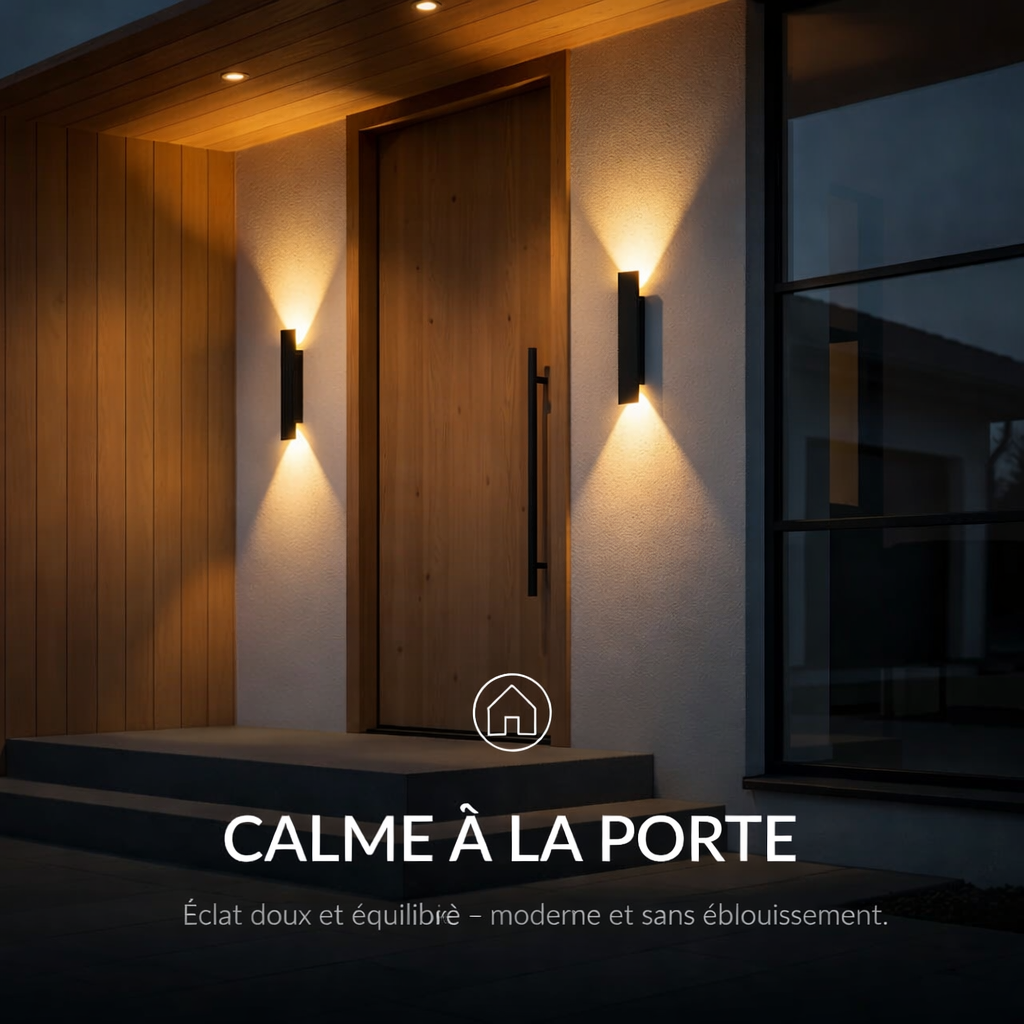 Applique murale LED aluminium étanche IP65 éclairage up down design moderne façade terrasse entrée