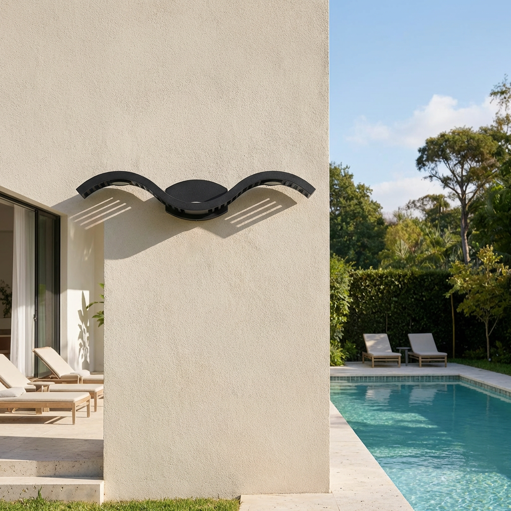Applique murale LED extérieur blanc chaud aluminium IP65 éclairage up down moderne façade terrasse jardin
