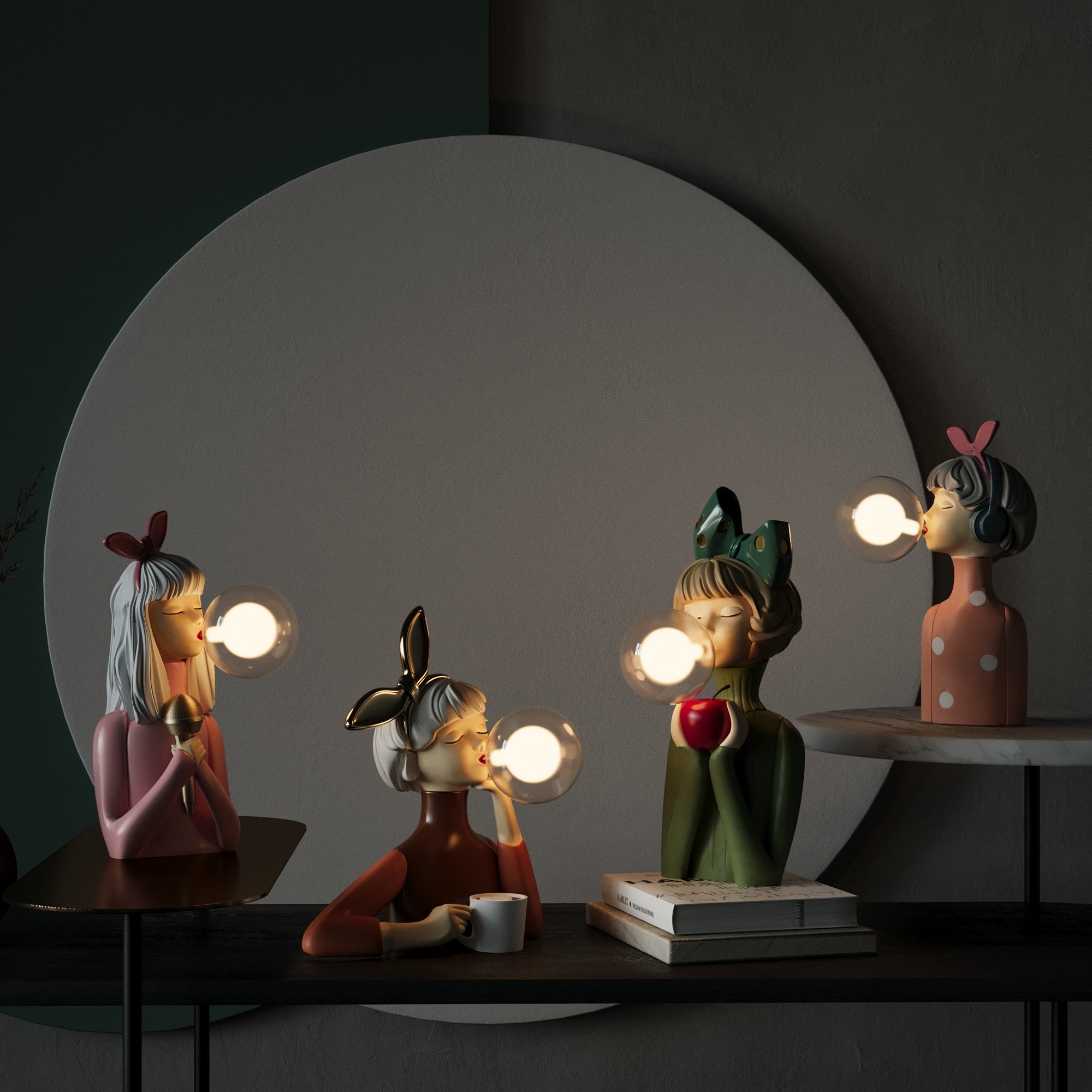 Lampe de Table Artisanale Blanche au Style Moderne pour Salon