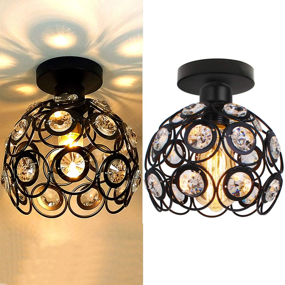 LumaAurora – Plafonnier Cristal Luxe Finition Dorée Salon/Hall