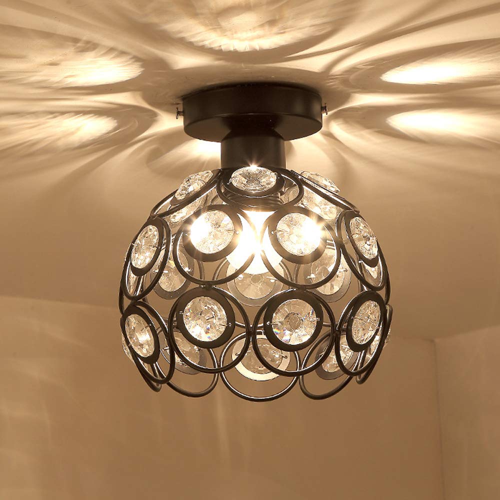 LumaAurora – Plafonnier Cristal Luxe Finition Dorée Salon/Hall