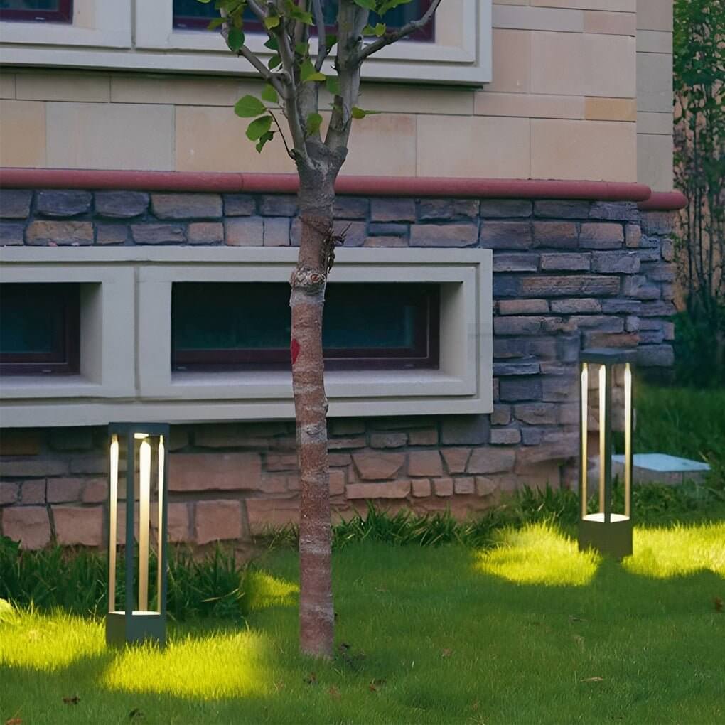 Borne lumineuse extérieure LED IP54 en aluminium, lumière blanche chaude pour jardin et terrasse 4