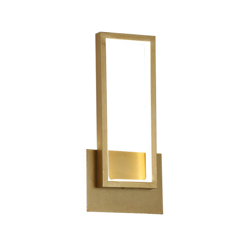 LumoBright – Applique Murale LED Rectangulaire Dorée Salon