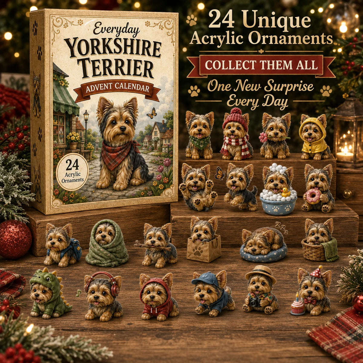 Calendrier de l'Avent 2026 pour Yorkshire Terrier - Compte à Rebours Festif de 24 Jours 3