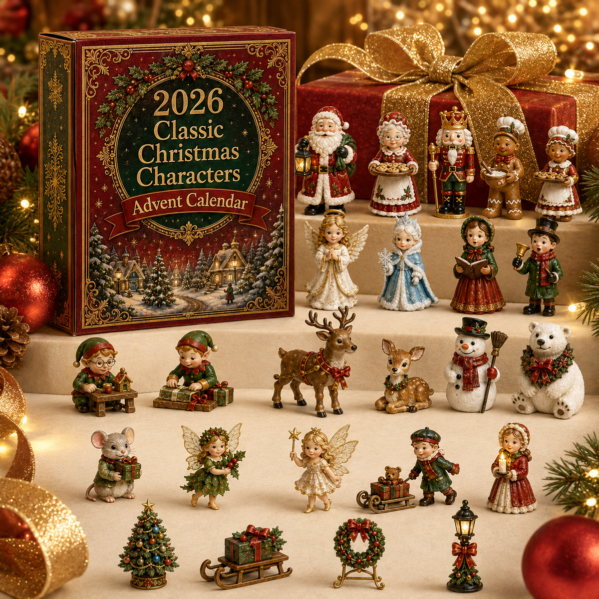 Calendrier de l'Avent Classique 2026 – Personnages de Noël et Charme Vintage 6