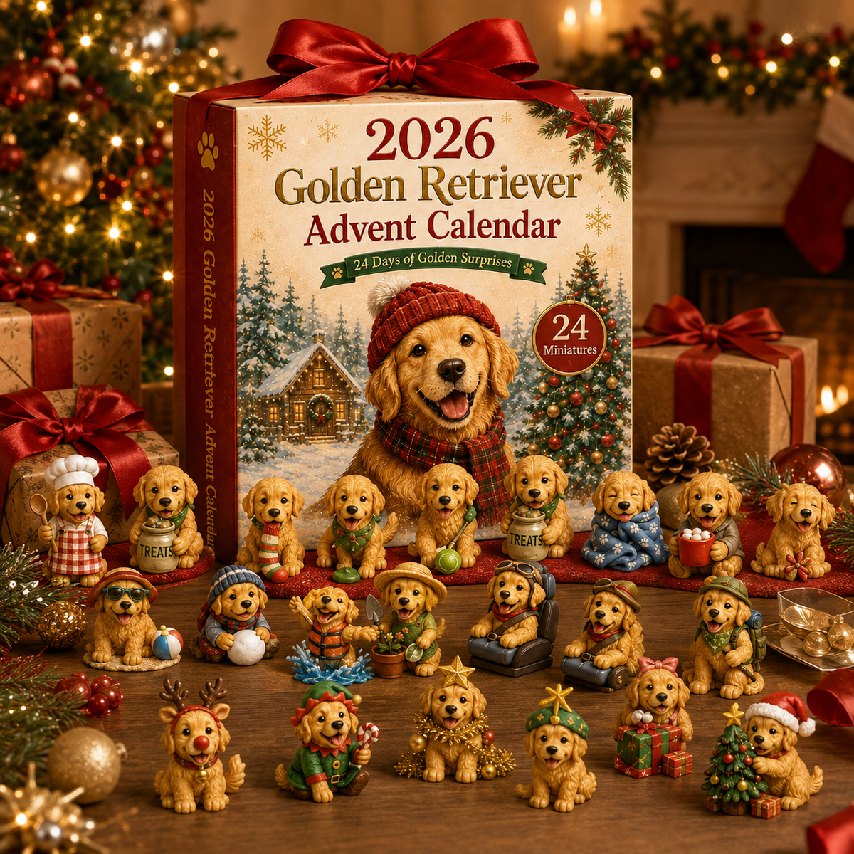 Calendrier de l'Avent Golden Retriever 2026 – 24 Surprises Canines Festives pour Chiens 3