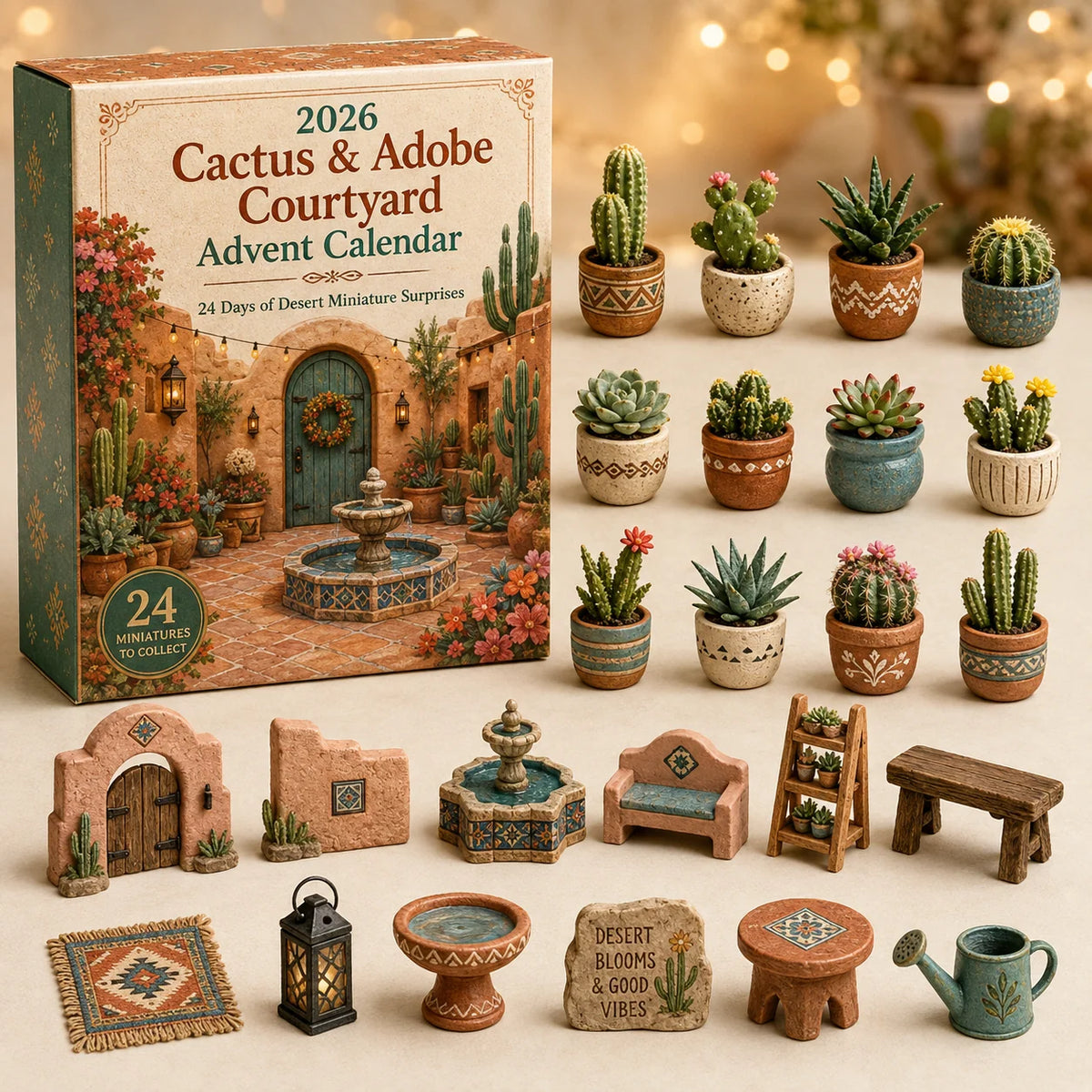 Calendrier de l'Avent Original 2026 Desert Courtyard – 24 Miniatures Inspirées du Sud-Ouest 0