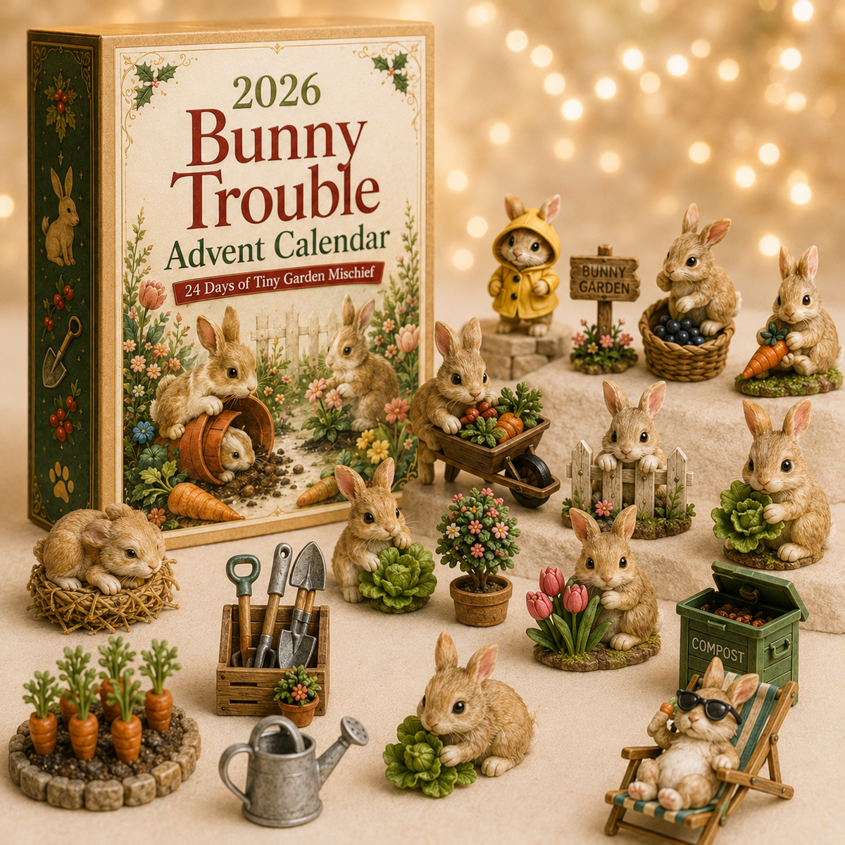 Calendrier de l'Avent Original Bunny Trouble 2026 – 24 Surprises En Forme de Lapin pour Un Compte à Rebours Magique 3
