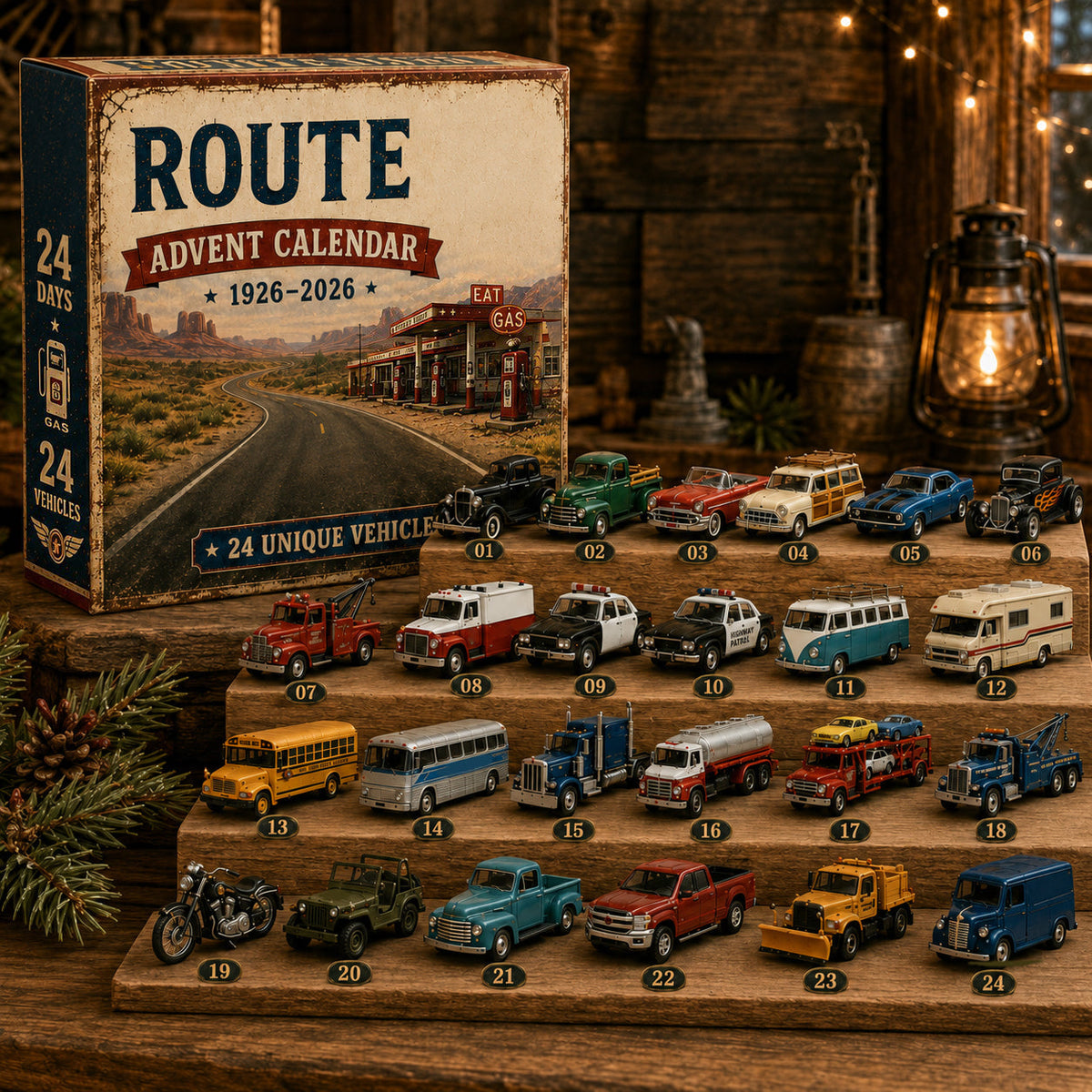 Calendrier de l'Avent Original Route 66 Édition Collector – 24 Jours de Légendes Américaines 2