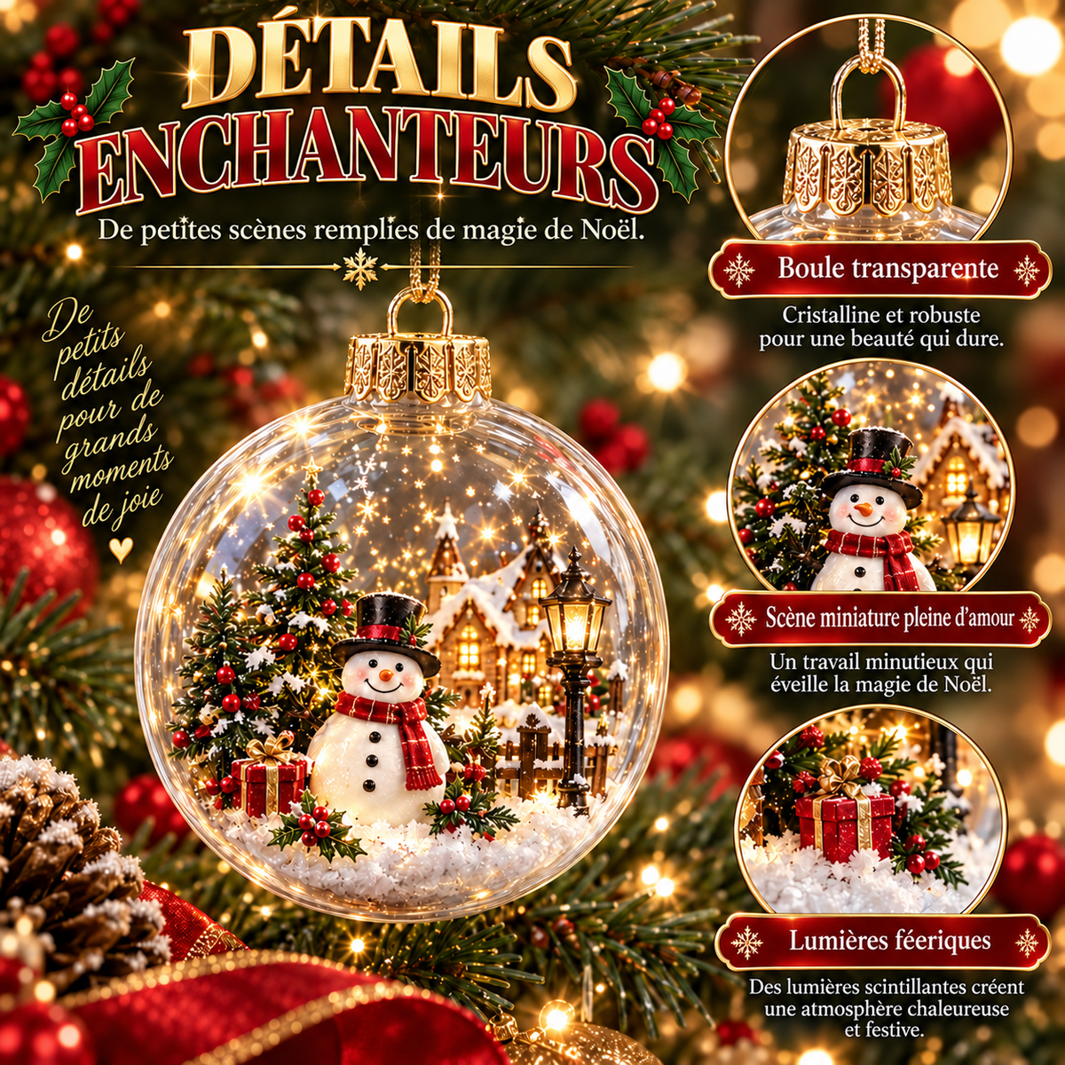 Calendrier de l'Avent de Noël 2026 pour enfants – Joie festive en bordeaux et or