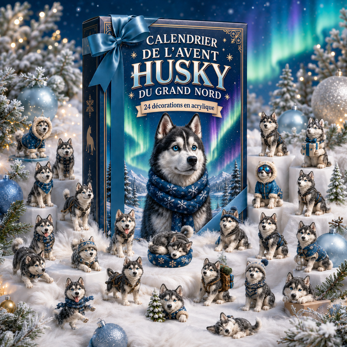 Calendrier de l'Avent Husky 2026 – Compte à Rebours Festif avec 24 Compartiments