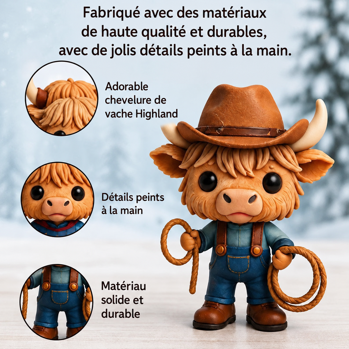 Calendrier de l’Avent Vache des Highlands 2026 avec 24 Figurines – Compte à Rebours de Noël