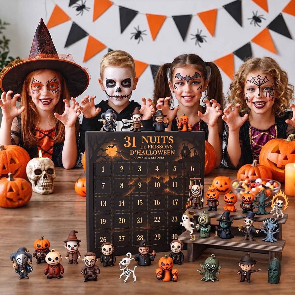 Calendrier Halloween 2026 – 31 Surprises en Sachets Mystère