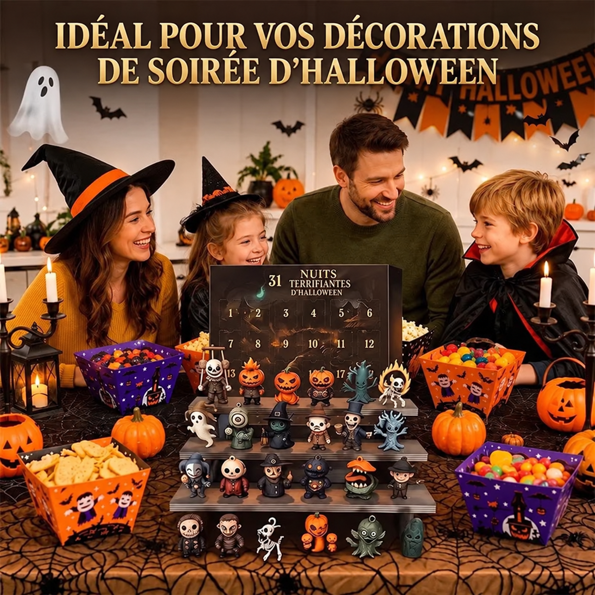 Calendrier Halloween 2026 – 31 Surprises en Sachets Mystère