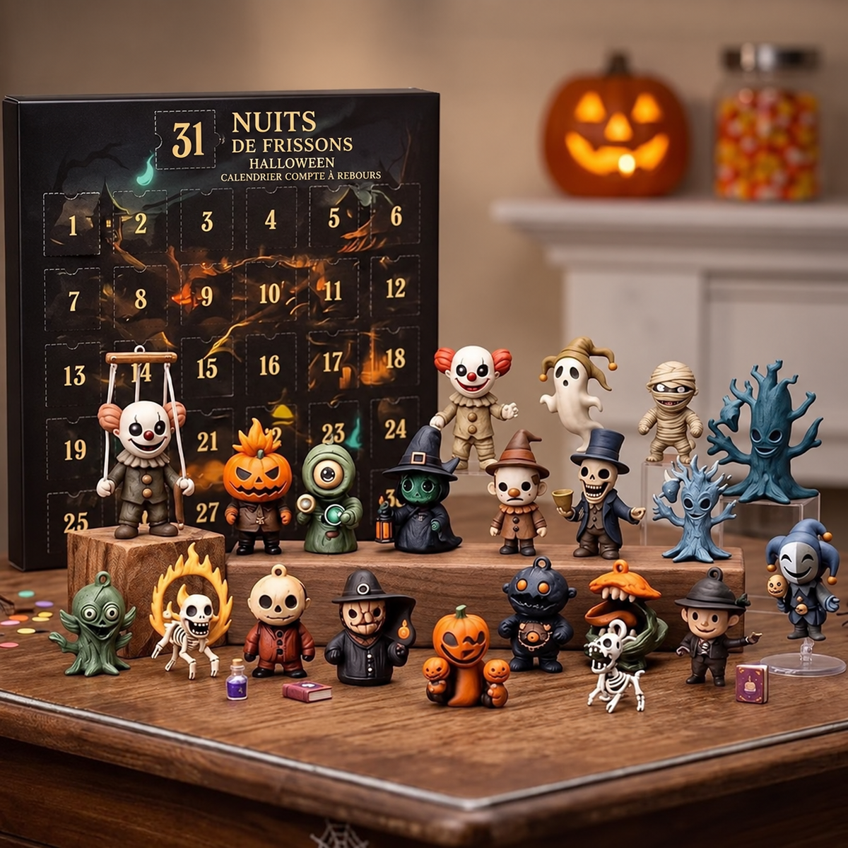 Calendrier Halloween 2026 – 31 Surprises en Sachets Mystère