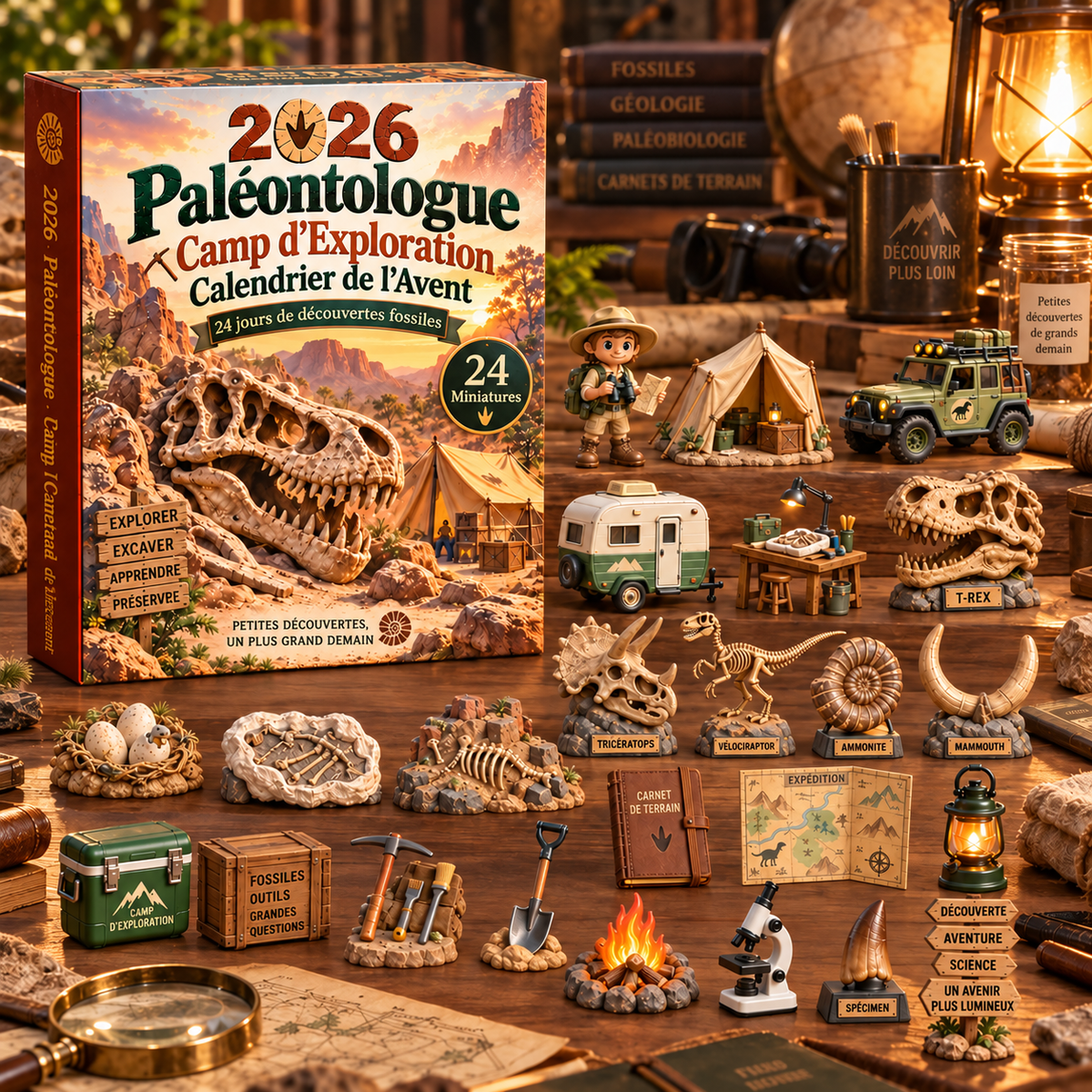 Calendrier de l'Avent Original Paléontologie 2026 – 24 Jours d'Aventures Préhistoriques