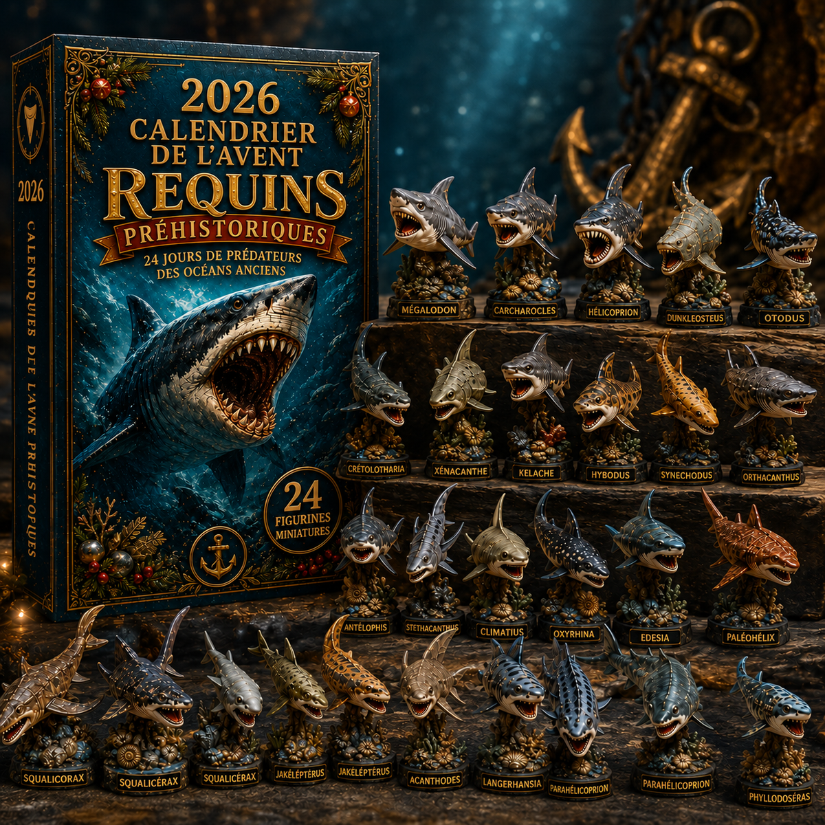 Calendrier de l’Avent Requins Préhistoriques 2026 – 24 Jours de Découvertes Océaniques