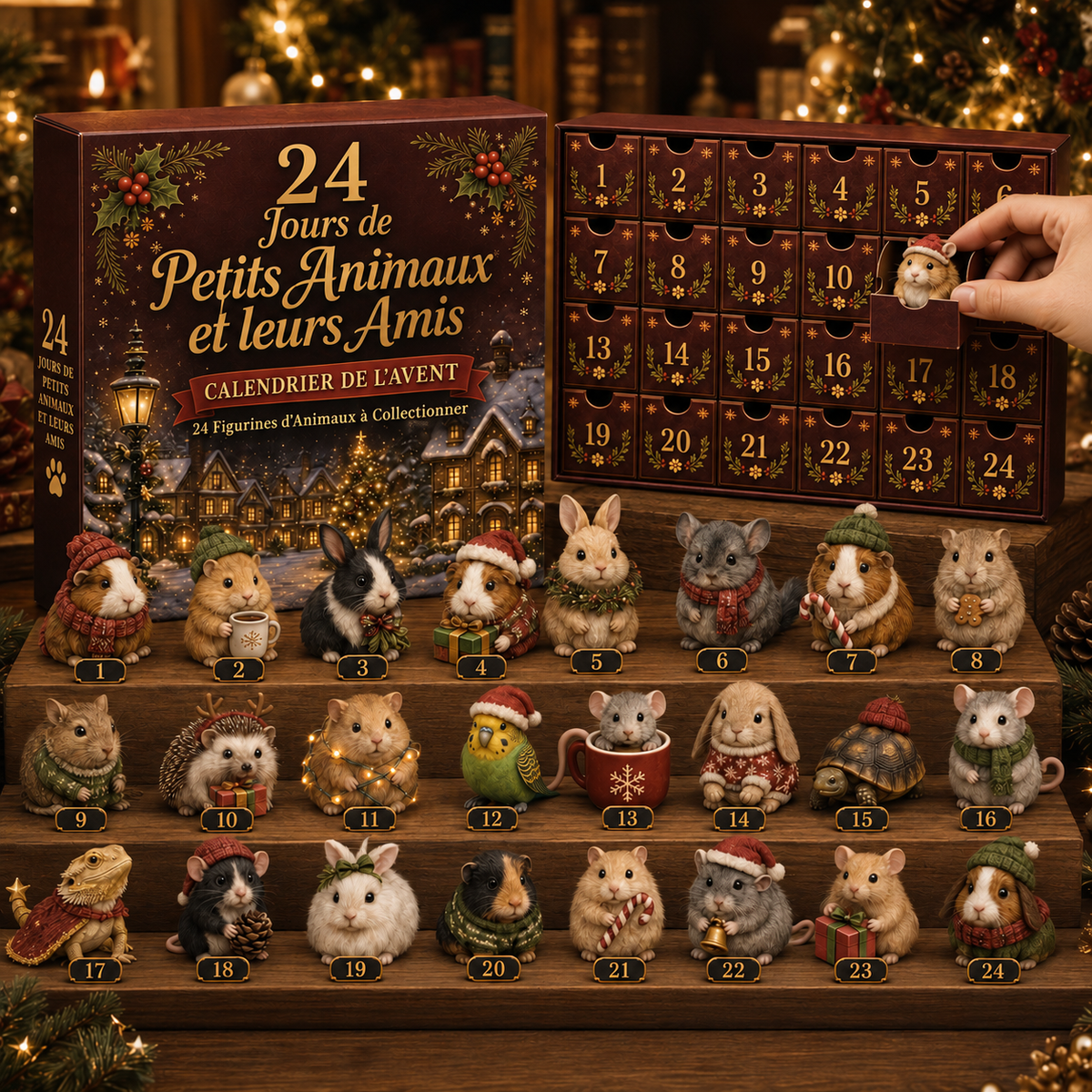 Calendrier de l’Avent 24 Jours pour Petits Animaux – Surprises Quotidiennes