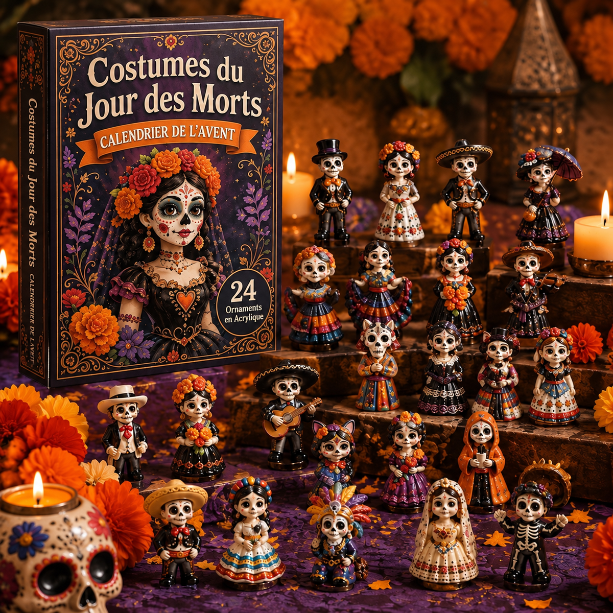 Calendrier de l'Avent des Morts 2026 – 24 pendentifs en acrylique