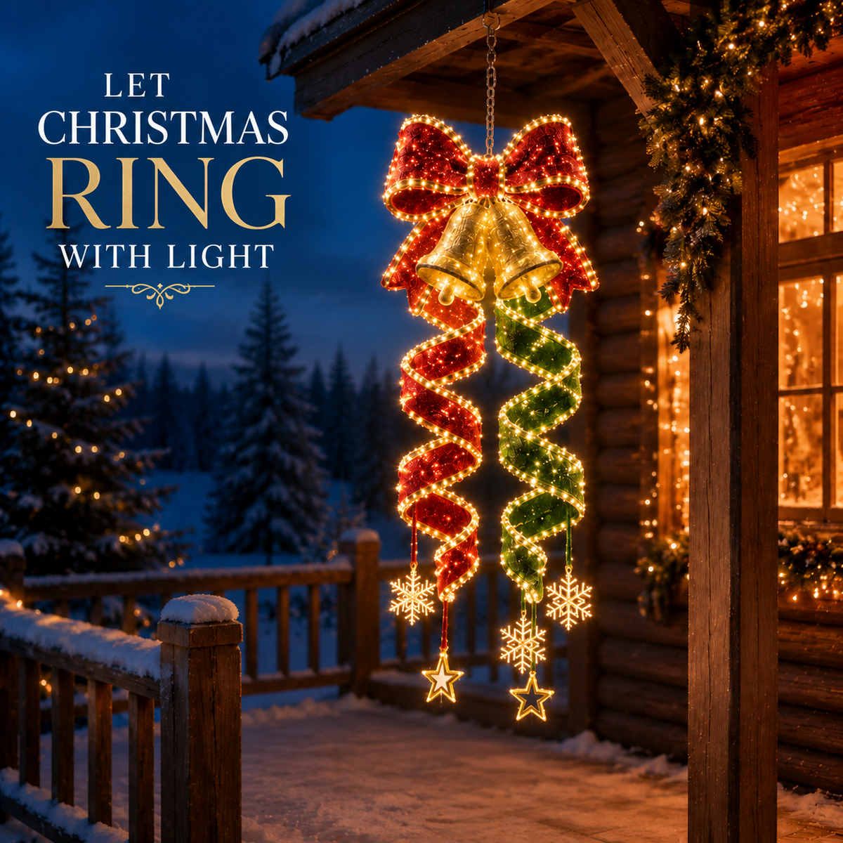 Spirale Lumineuse de Noël à Suspendre | Décoration LED Ours Polaire, Étoile ou Nœud