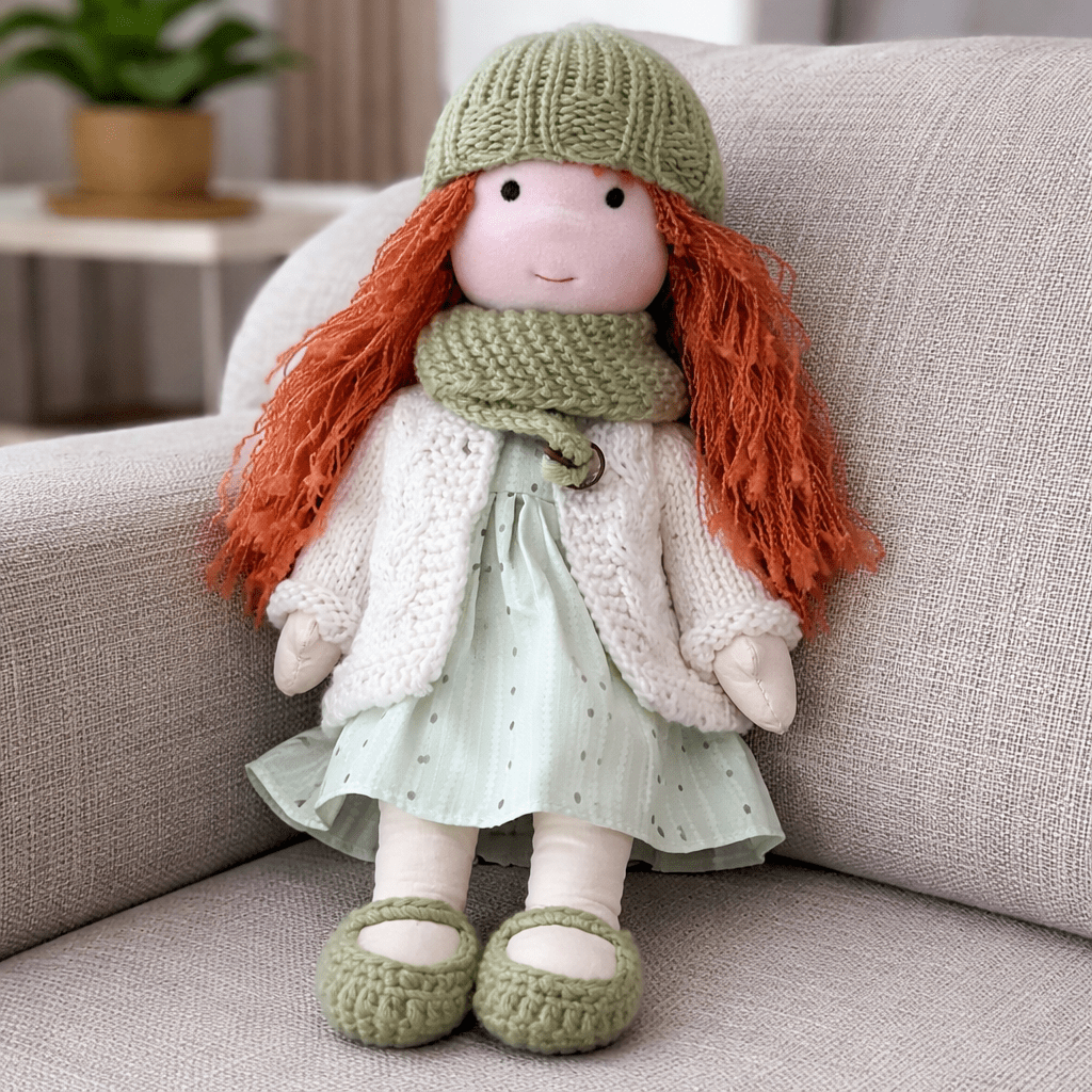 ELORA – Poupée Waldorf faite à la main en coton pour un jeu créatif