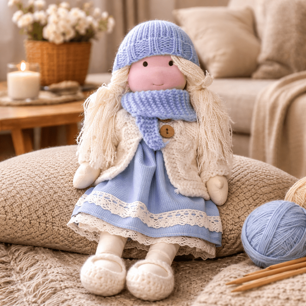 ELORA – Poupée Waldorf faite à la main en coton pour un jeu créatif
