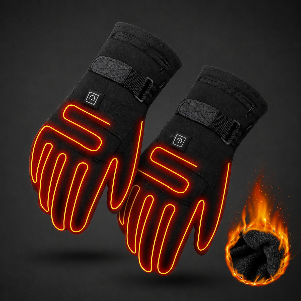 Gants chauffants imperméables avec 3 niveaux de chaleur