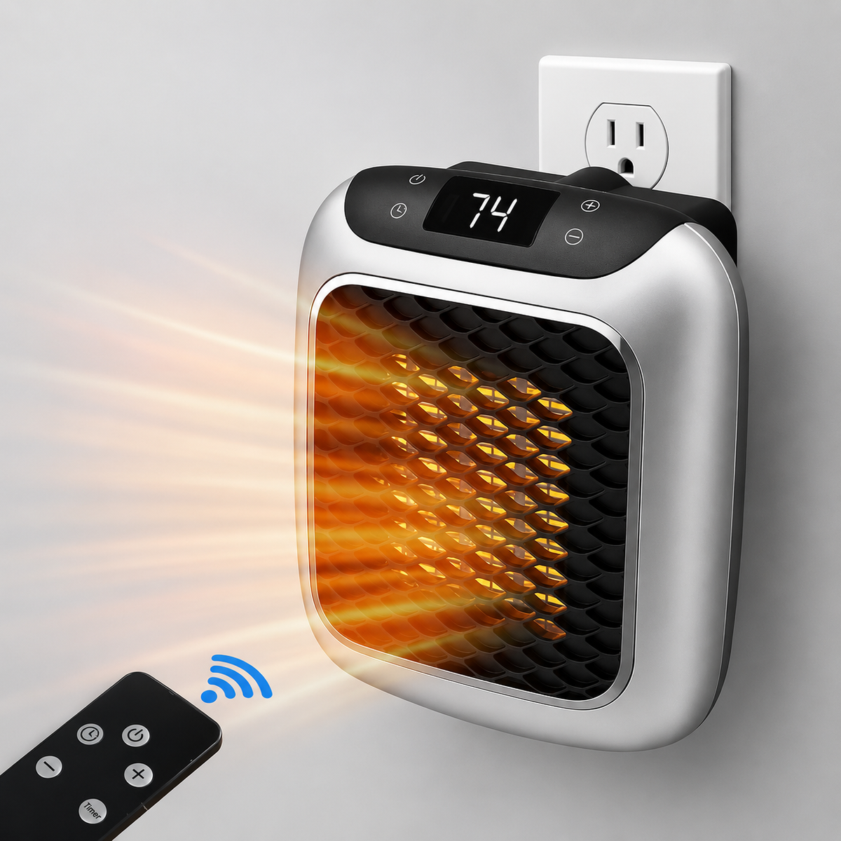 Chauffage céramique compact avec thermostat et minuterie